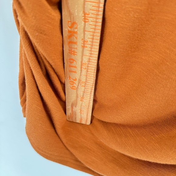 ANTHROPOLOGY DAILY PRACTICE woman Rushed rust soft stretch trendy cozy dress M - Picture 13 of 15